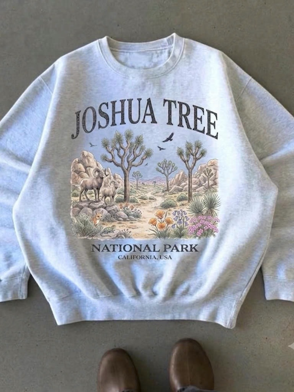 Joshua Tree National Park Graphic Sweatshirt - Light Gray